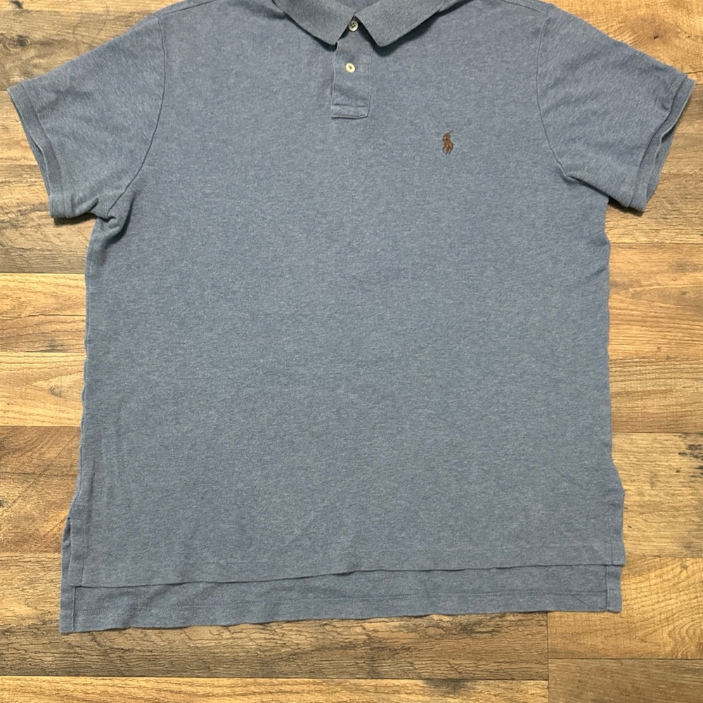 Ralph Lauren Men's Heather Blue Polo Shirt